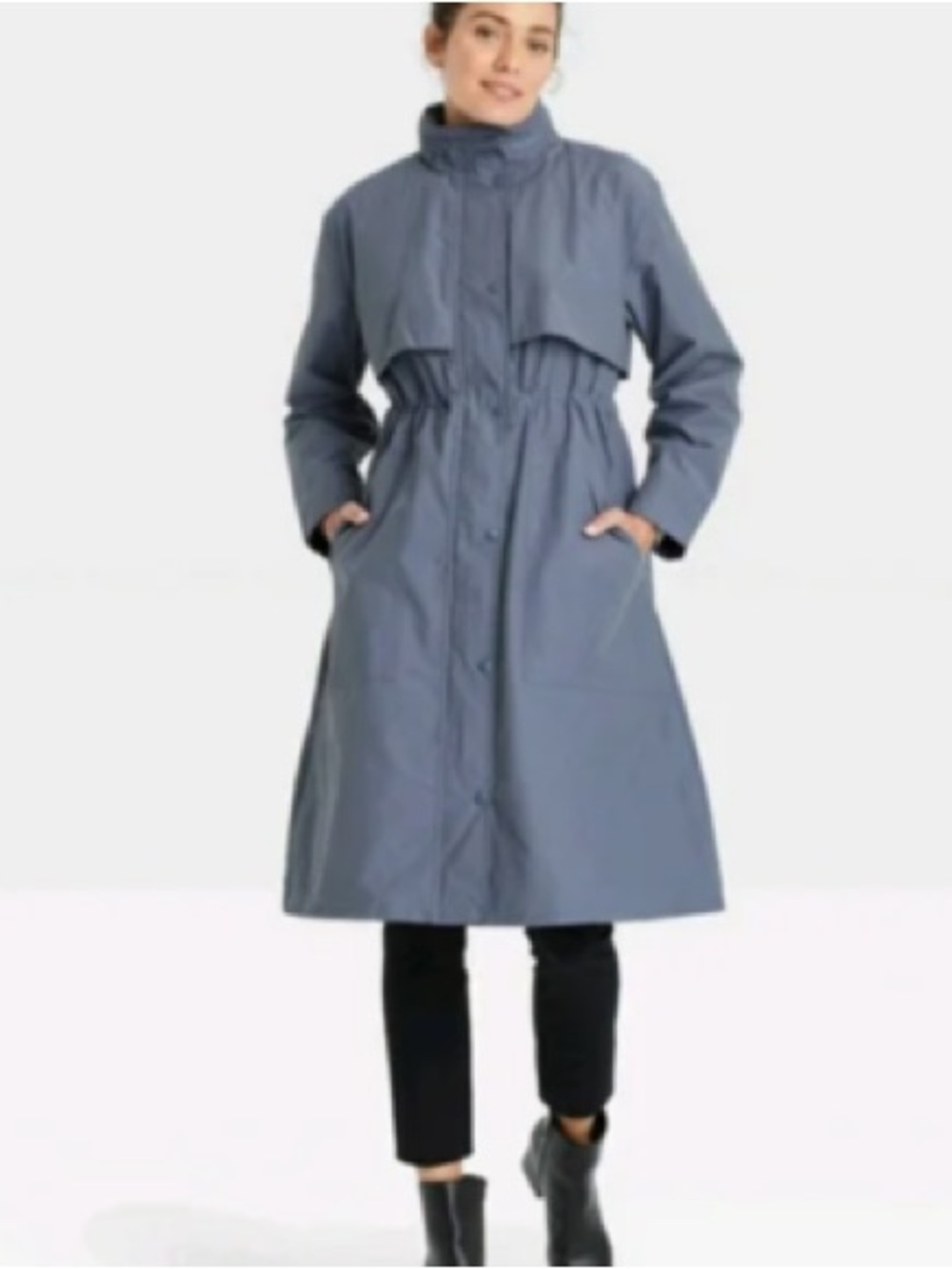 a new day Charcoal Hooded Trench Coat